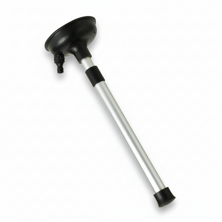 Cuffia universale per lavaggio motori entrobordo. Modello telescopico in alluminio con ventosa in gomma per presa a mare.