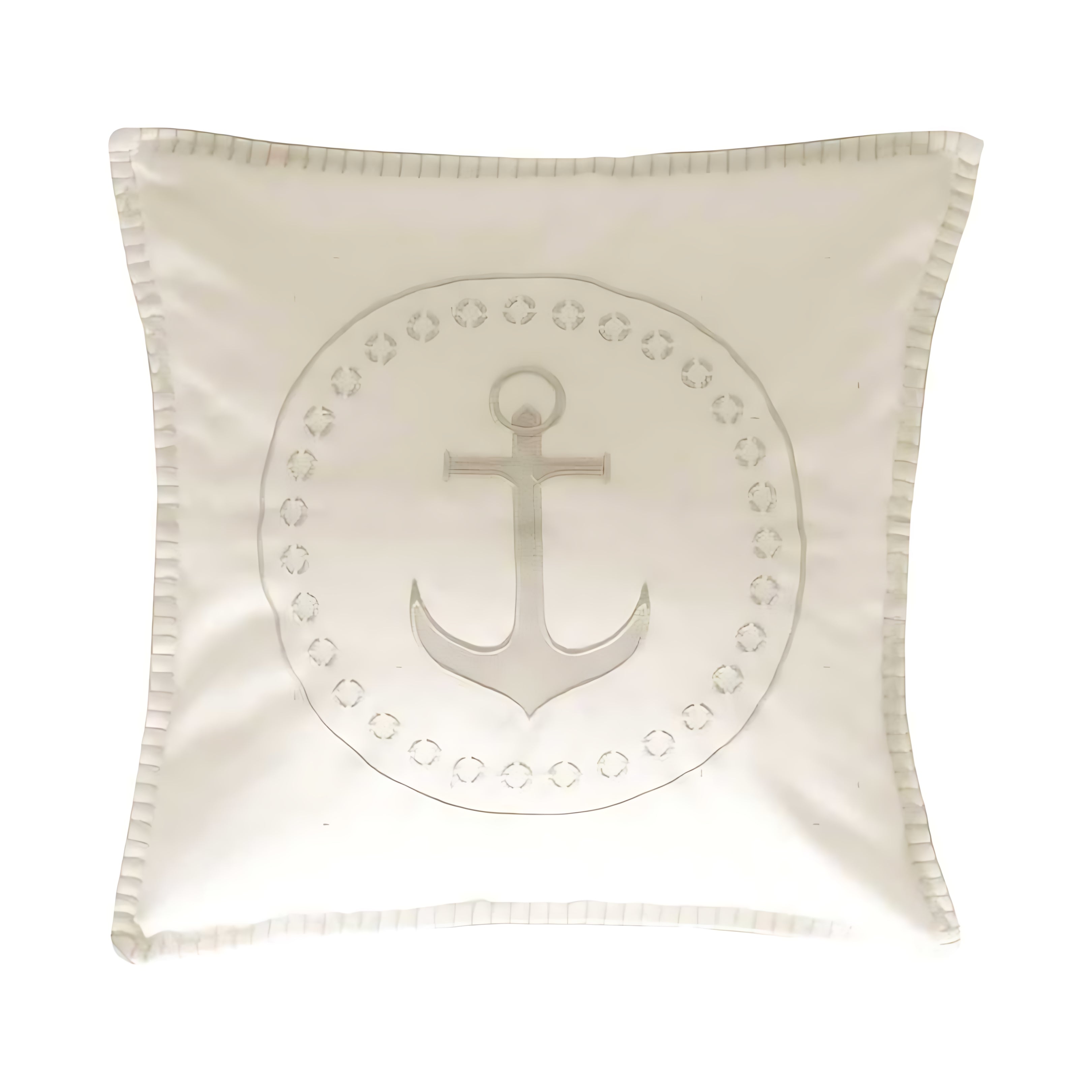 Cuscino Anchor Marine Business 40x40 cm Ecru con Ancora Decorativa per Barca