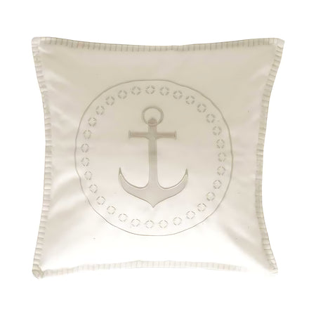 Cuscino Anchor Marine Business 40x40 cm Ecru con Ancora Decorativa per Barca