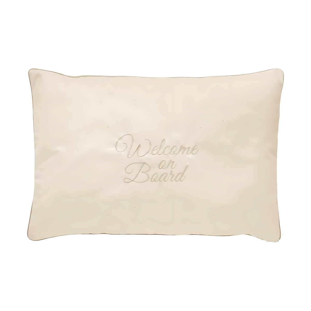 Cuscino Welcome On Board Marine Business 40x60 Ecru con Decoro Ancora Marinara