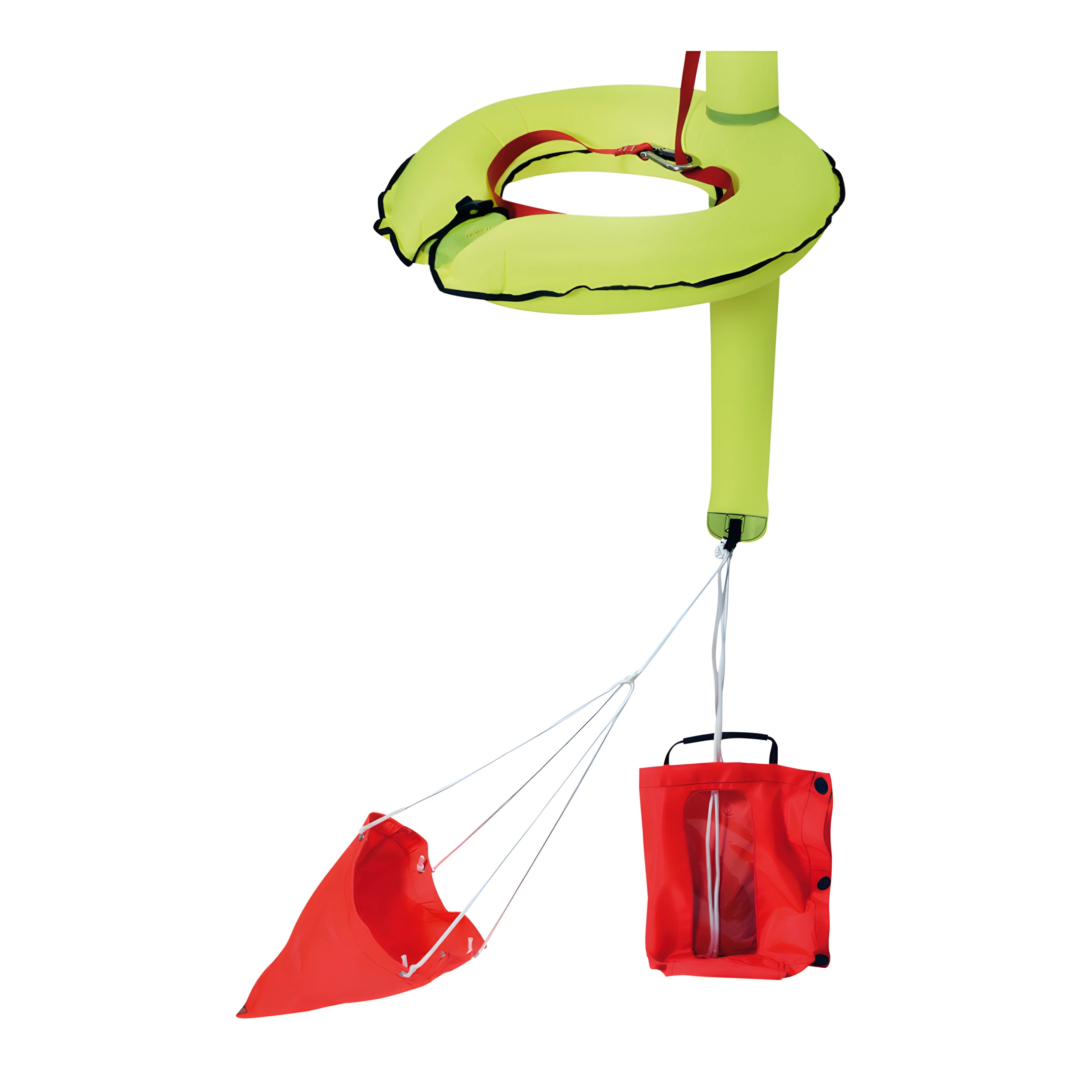 Sistema completo di salvataggio Dan Buoy M.O.B. autogonfiabile da 275N per emergenze uomo a mare, con asta luminosa e cassetta rigida in ABS.