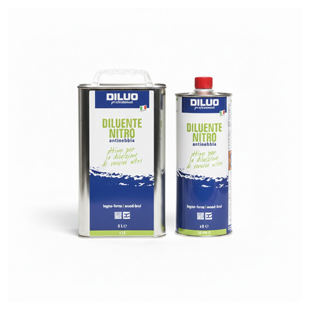 Latta di Diluente Nitro Antinebbia LE100 per verniciatura professionale e lavaggio.