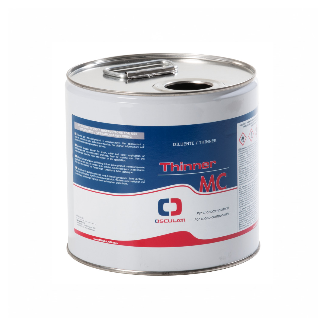 Latta di Diluente Thinner MC Osculati per vernici monocomponenti e antivegetative.
