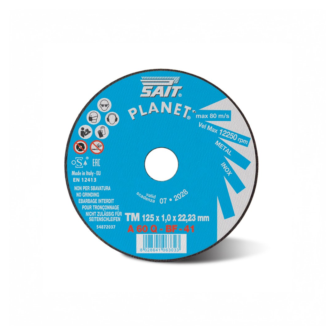 Mola da taglio sottile Sait Planet-TM diametro 115 spessore 1.0mm per acciaio inox.