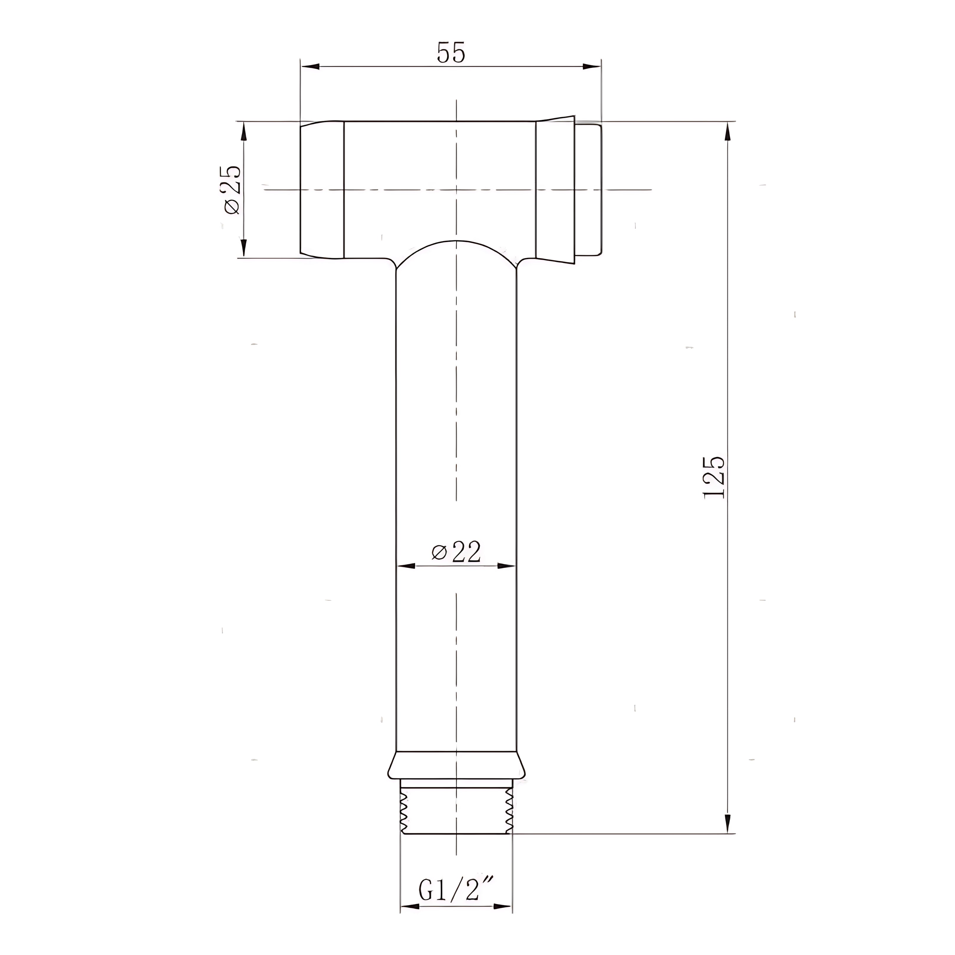 Testa doccetta Push Button professionale in Acciaio Inox 18/8 con bottone di comando apri/chiudi e attacco universale da 1/2 pollice.