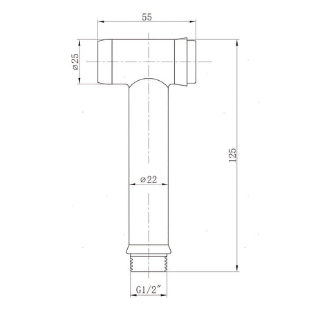 Testa doccetta Push Button professionale in Acciaio Inox 18/8 con bottone di comando apri/chiudi e attacco universale da 1/2 pollice.