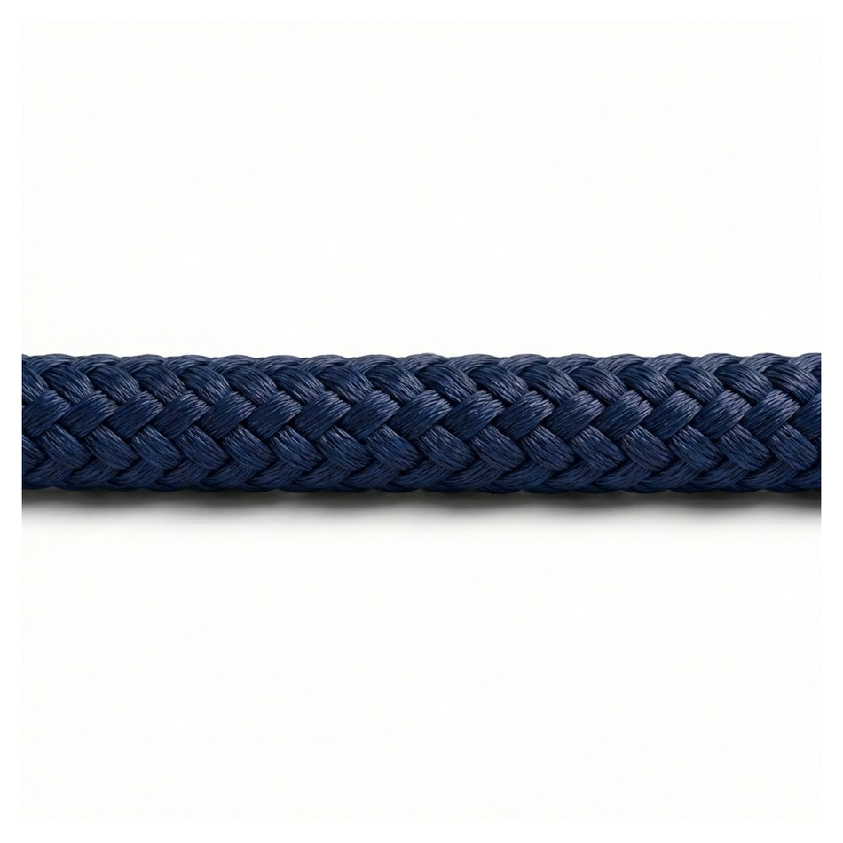Cima nautica doppia treccia Monteisola blu navy in poliestere alta tenacità per ormeggio.