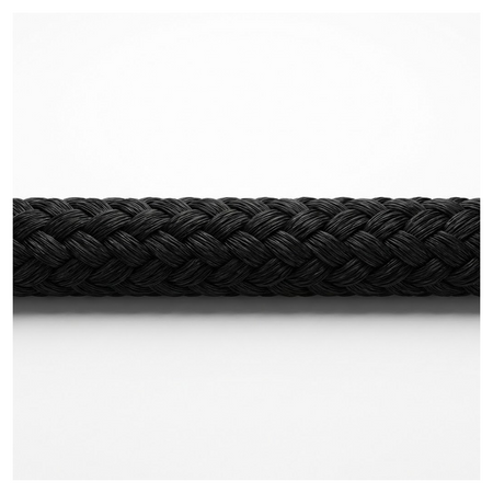 Cima nautica doppia treccia nera in poliestere alta tenacità per ormeggio.