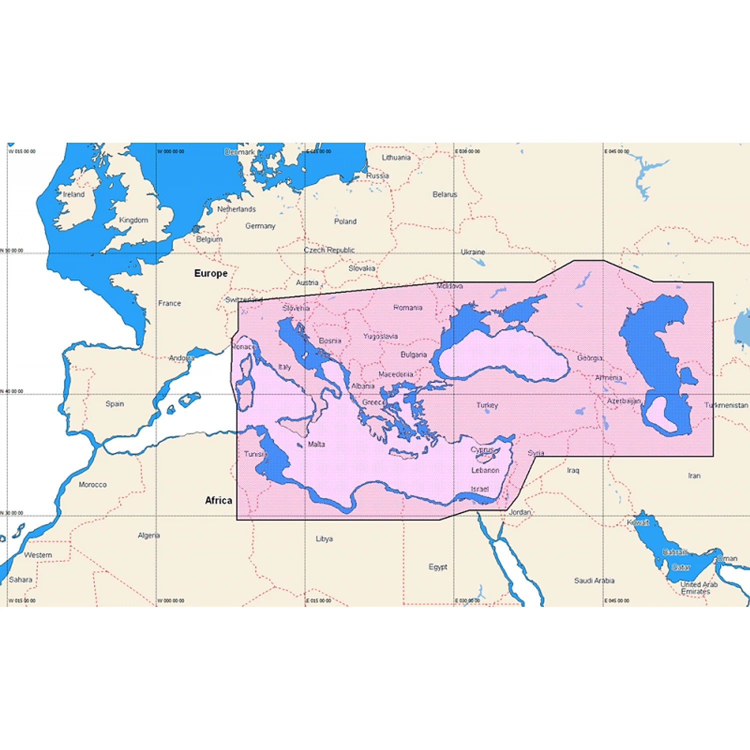 C-MAP Reveal Europa Est - copertura cartografia M-EM-Y111