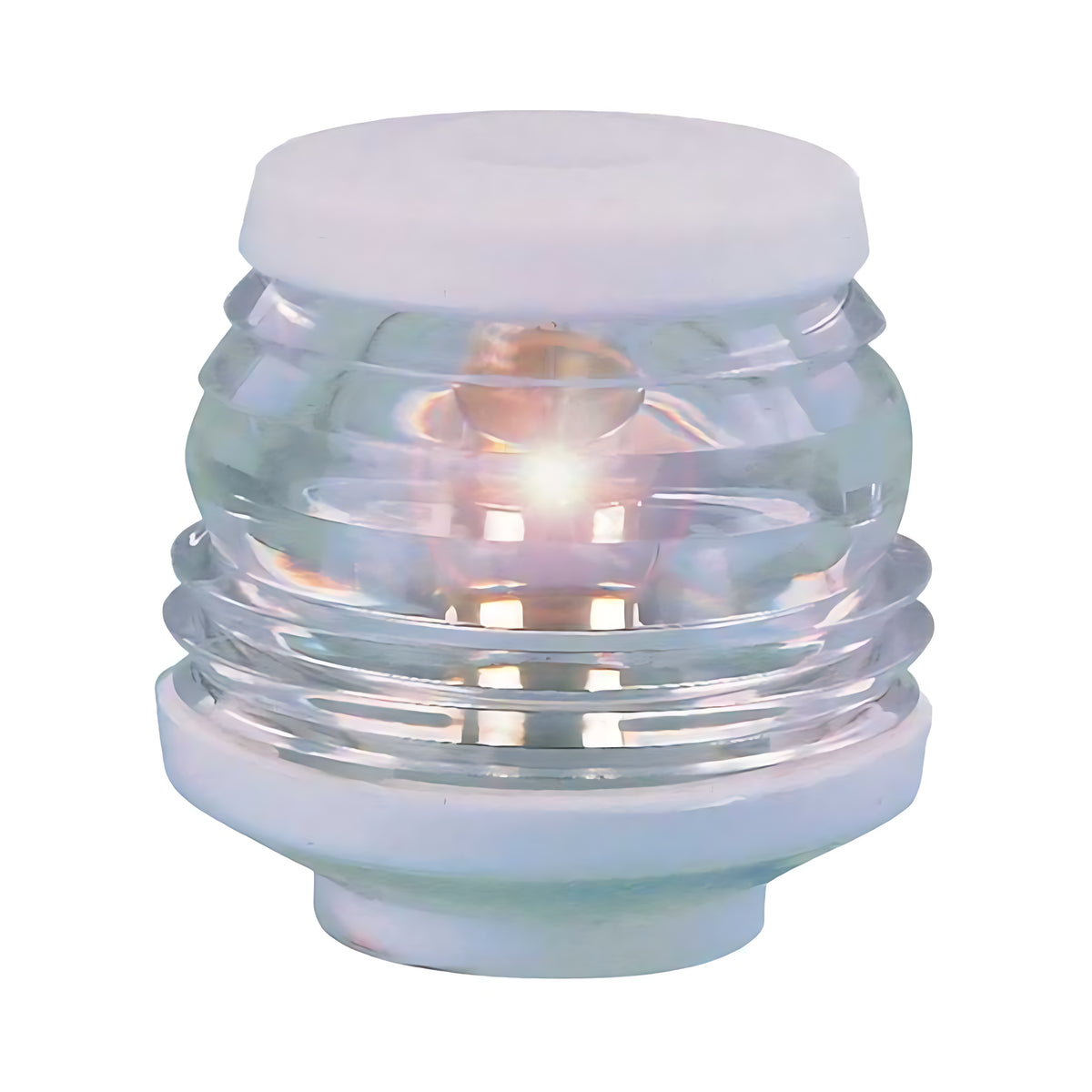 Fanale di navigazione circolare 360 gradi serie Compact, omologato RINA per barche fino a 12 metri. Disponibile con luce bianca o rossa e corpo bianco o nero.