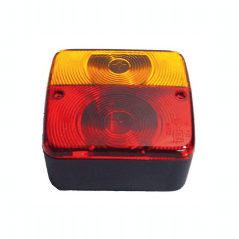 Fanale posteriore quadrato e compatto di ricambio destro o sinistro per carrello portabarca nautico, con stop, freccia e luce targa.