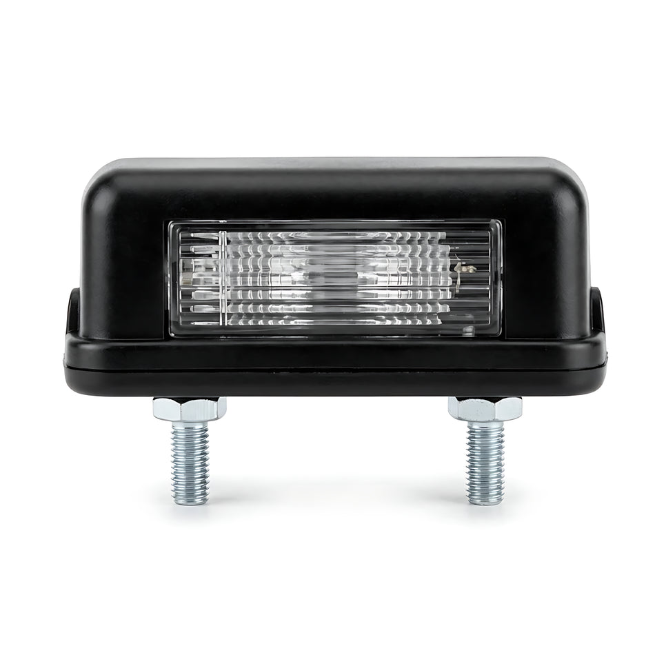 Fanale posteriore per targa luce bianca per carrelli portabarche Ellebì dimensioni 30x80x34 mm