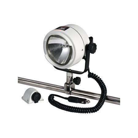 Faro di profondità LED Night Eye per barca orientabile con attacco da pulpito 22-25mm, sfilabile con cavo estensibile.