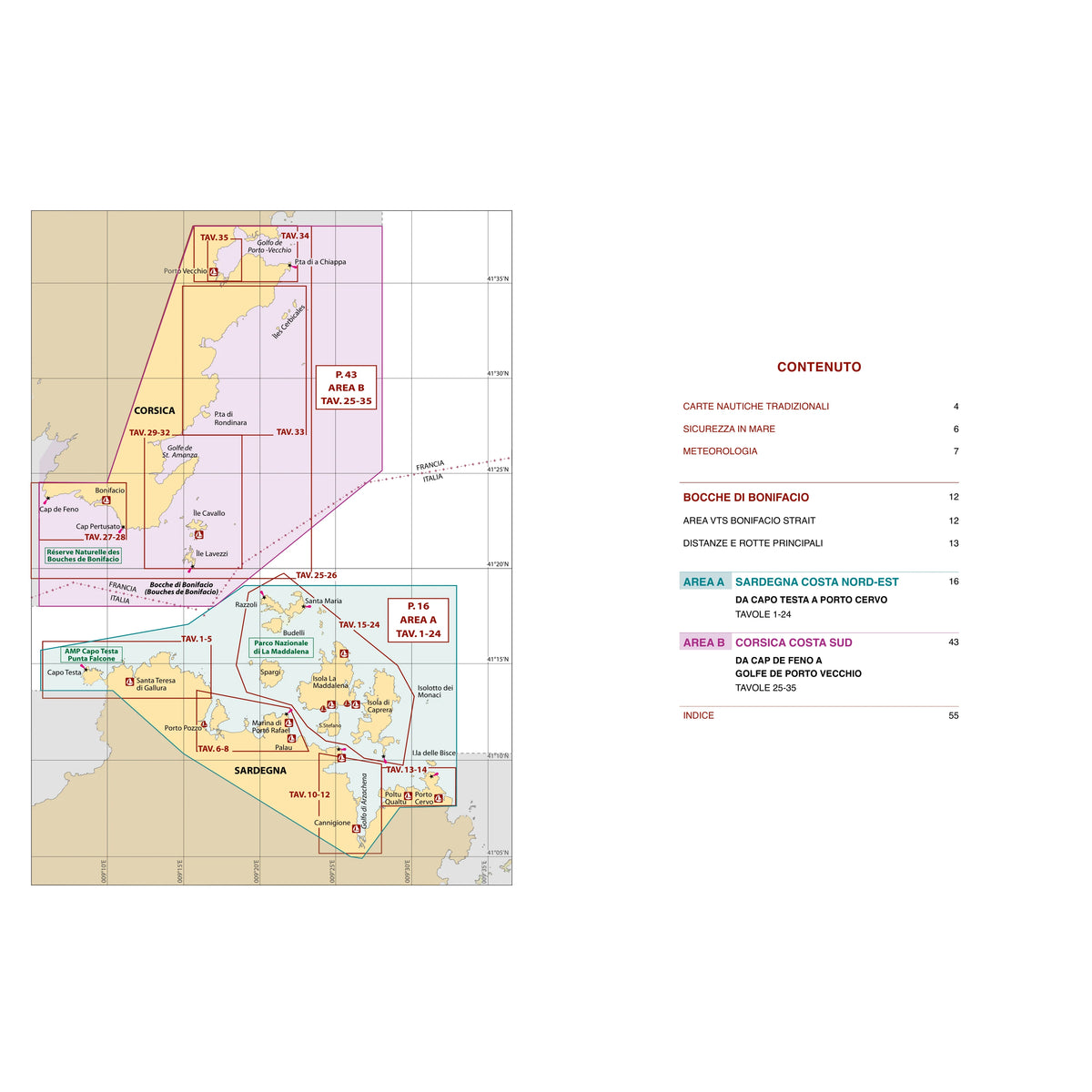 Bocche di Bonifacio. P14. Portolano cartografico – pagina interna 1 dall'estratto dell'editore