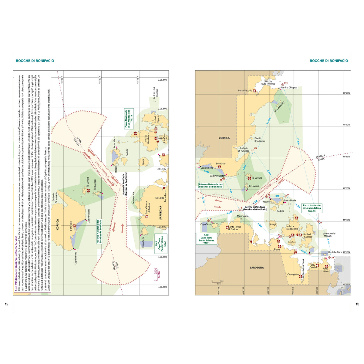 Bocche di Bonifacio. P14. Portolano cartografico – pagina interna 2 dall'estratto dell'editore