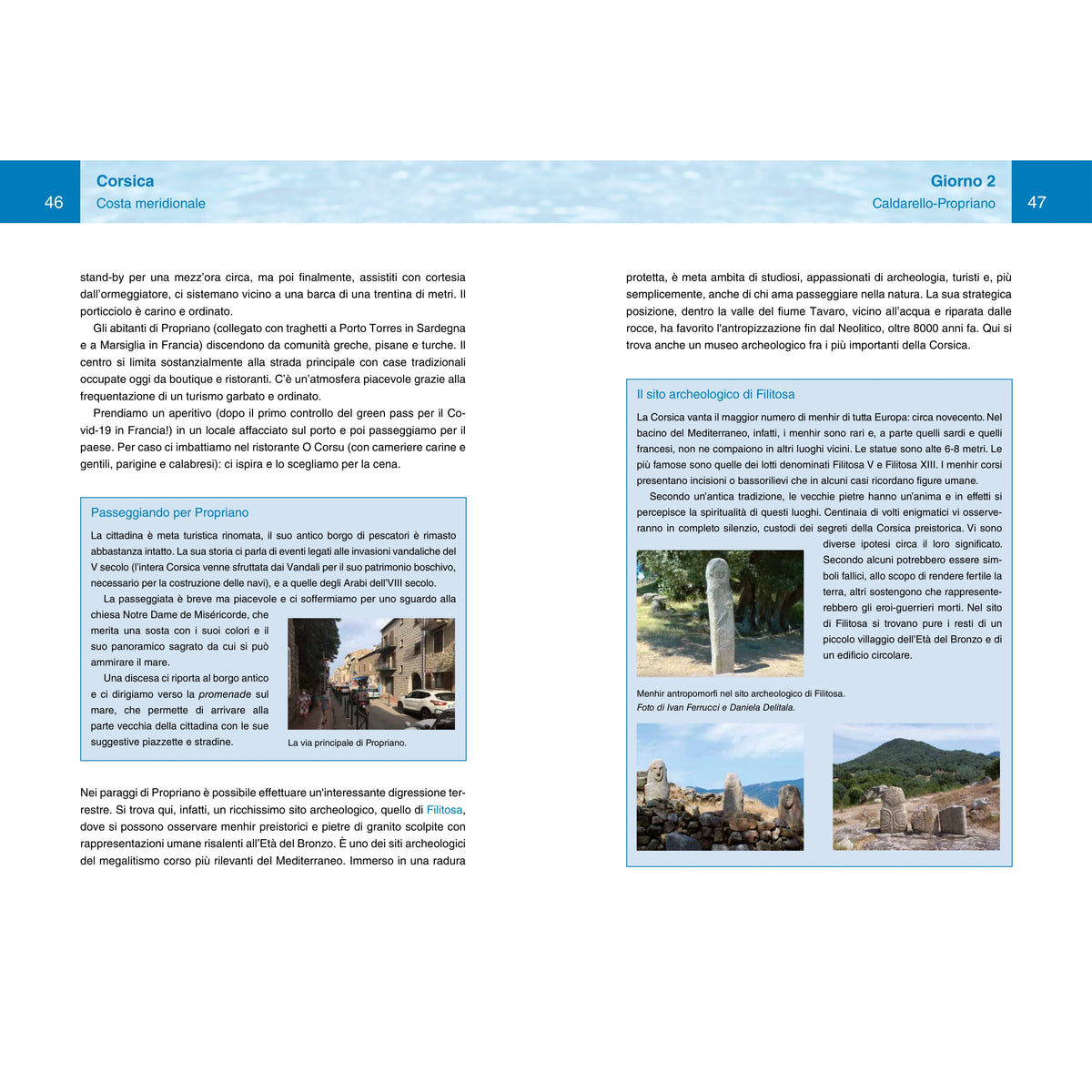 Il periplo della Corsica in 11 giorni – pagina interna 12 dall'estratto dell'editore