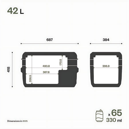 Frigorifero portatile a compressore Travel Box ITB da 42 litri per nautica, camper e fuoristrada, alimentazione 12/24V.