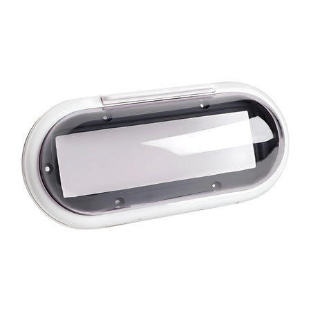Frontalino stagno universale con sportello trasparente per proteggere la radio nautica dall'acqua e dalla salsedine. Compatibile con standard DIN e SAE.