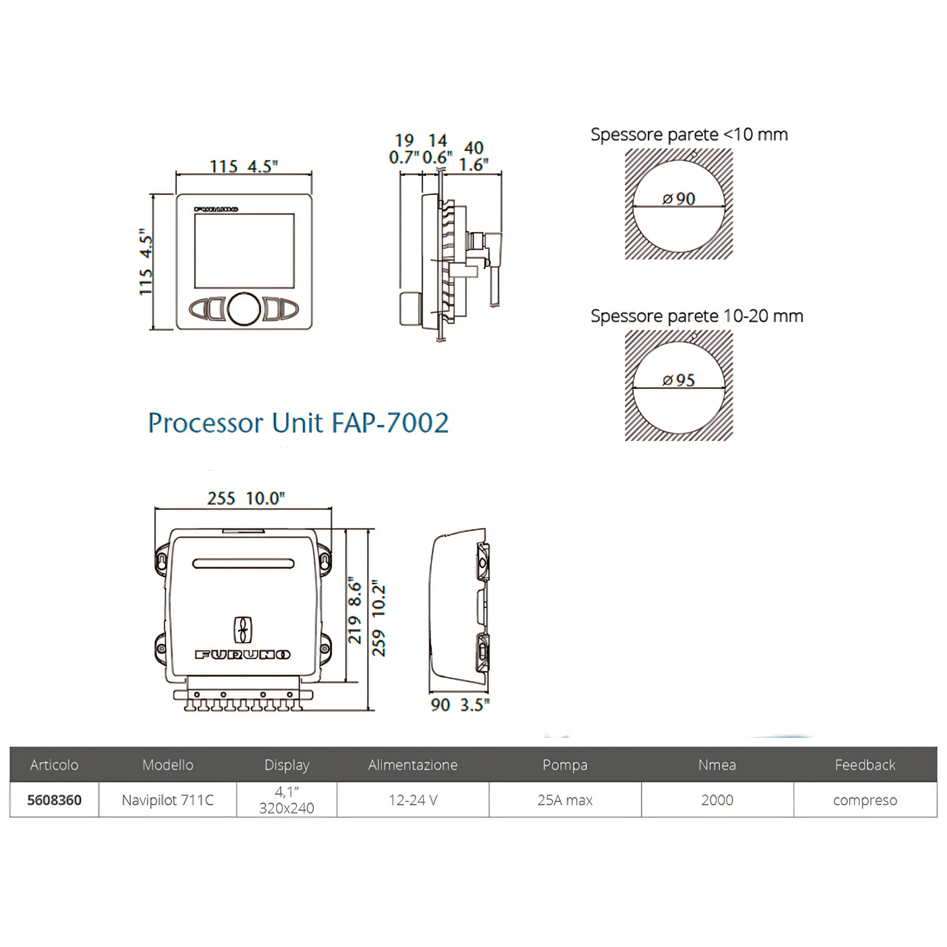 Autopilota Furuno NavPilot 711C display a colori 4.1 pollici