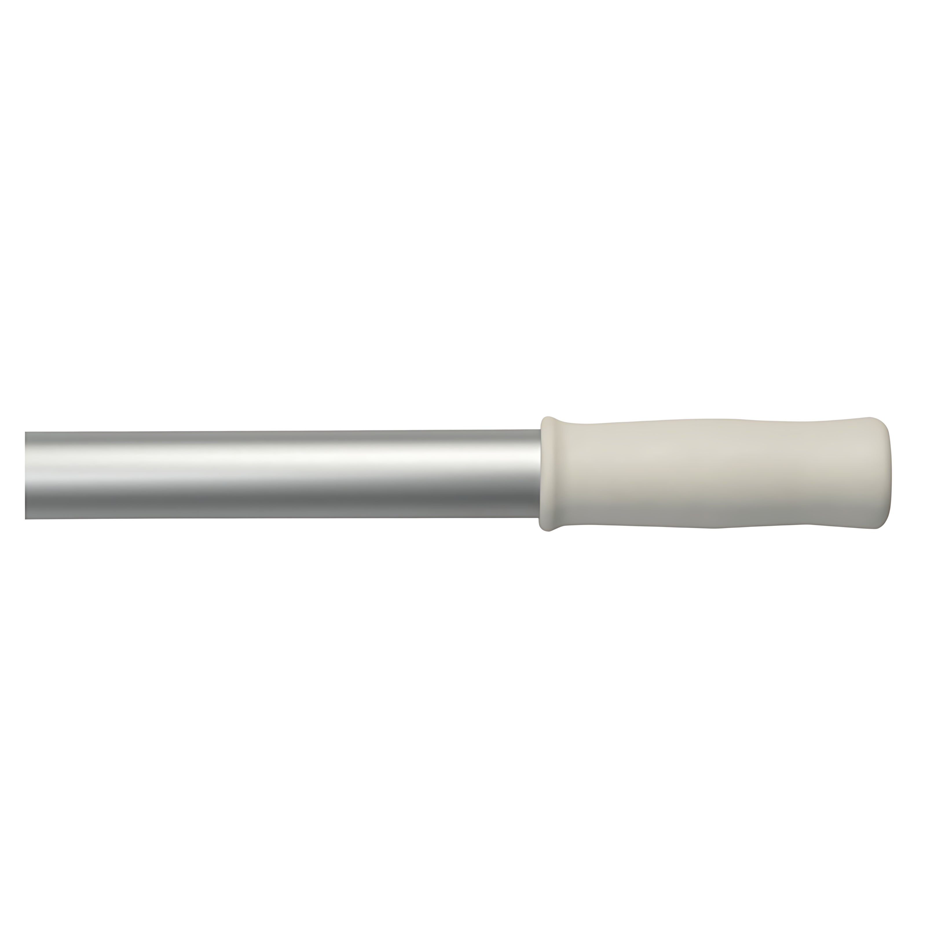 Mezzomarinaro telescopico in alluminio anodizzato con gancio in nylon bianco e impugnatura in gomma, estensione da 60 a 100 cm.