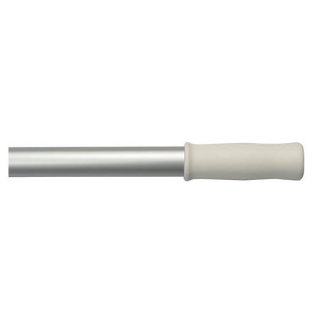 Mezzomarinaro telescopico in alluminio anodizzato con gancio in nylon bianco e impugnatura in gomma, estensione da 60 a 100 cm.