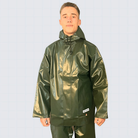 Cerata da lavoro nautico OCEAN Offshore Pro colore verde, impermeabile e ignifuga in PVC.