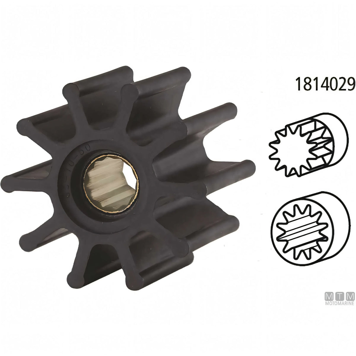 Girante Pompa Acqua per Motori Yanmar - Ricambio Compatibile - 1GM10 (cod. orig. 128170-42070) - ID8 D32 H12 - 6 pale - Bocc. F - foto 5