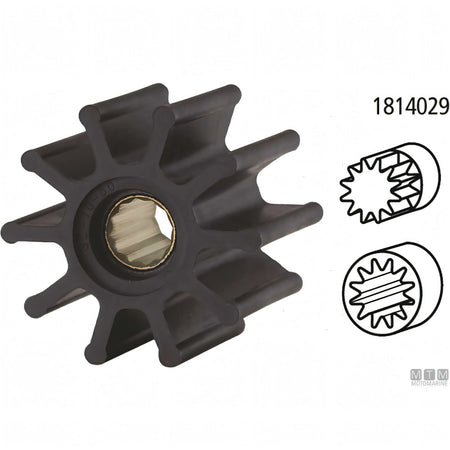 Girante Pompa Acqua per Motori Yanmar - Ricambio Compatibile - 1GM10 (cod. orig. 128170-42070) - ID8 D32 H12 - 6 pale - Bocc. F - foto 5