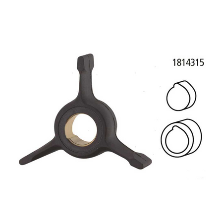 Girante in gomma di ricambio per pompa acqua motori fuoribordo Johnson e Evinrude 2 tempi e 4 tempi.