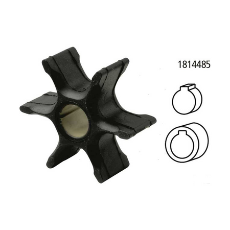 Girante in gomma di ricambio per pompa acqua motori fuoribordo Johnson e Evinrude 2 tempi e 4 tempi.