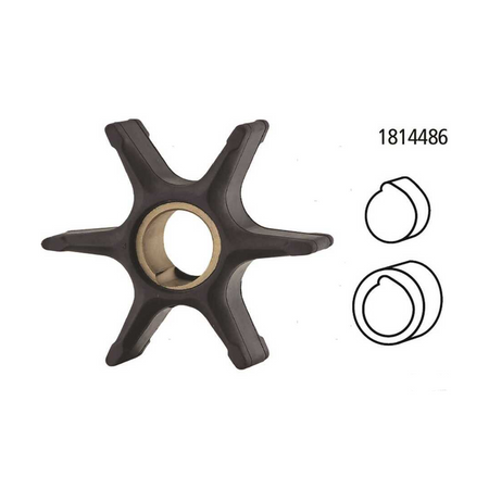 Girante in gomma di ricambio per pompa acqua motori fuoribordo Johnson e Evinrude 2 tempi e 4 tempi.