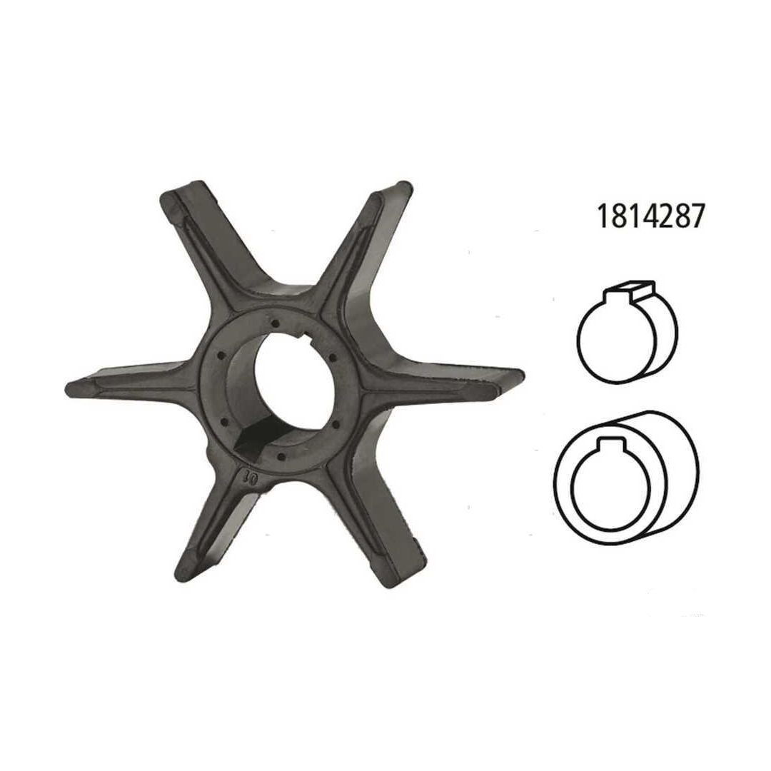 Girante in gomma di ricambio per pompa acqua motori fuoribordo Johnson e Evinrude 2 tempi e 4 tempi.