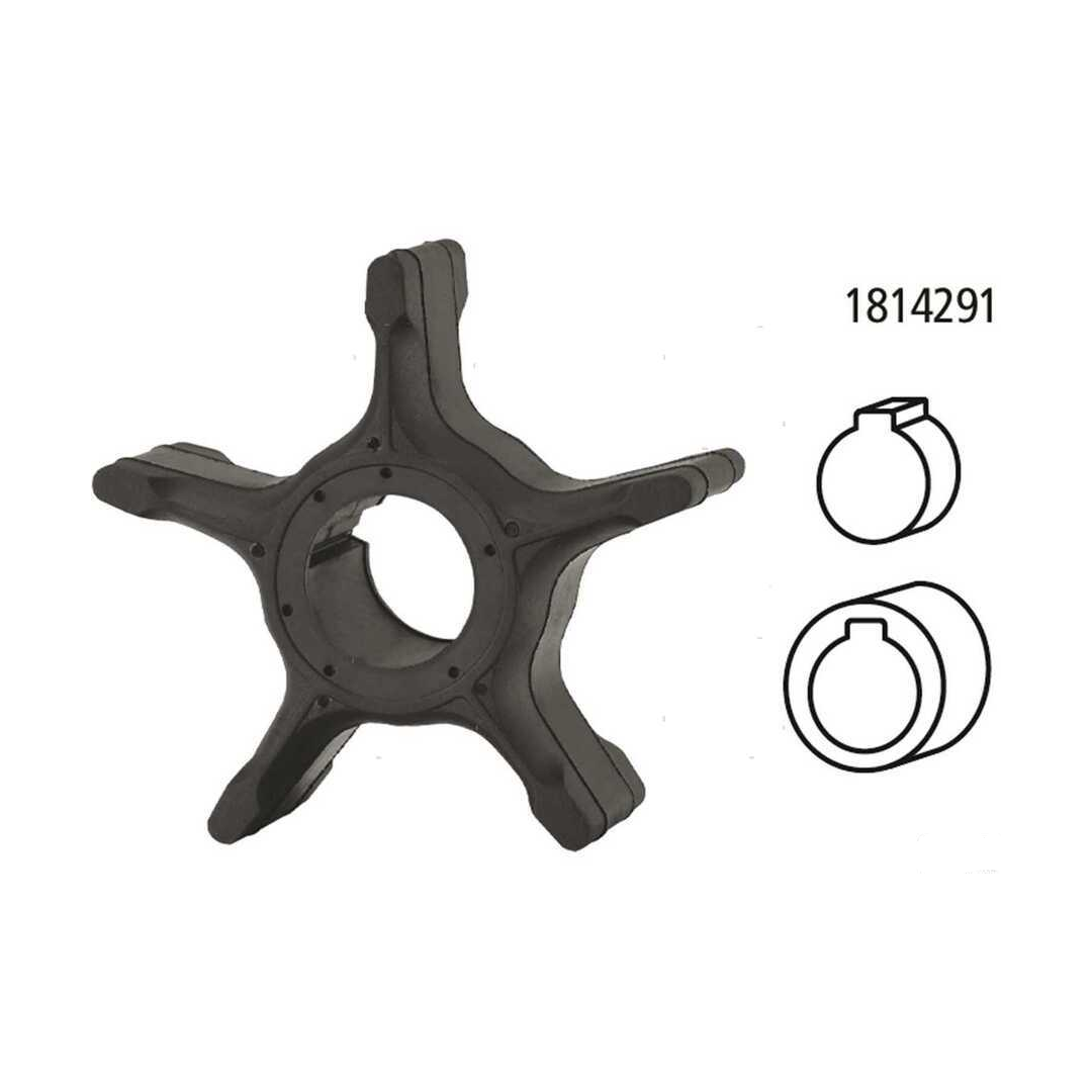 Girante in gomma di ricambio per pompa acqua motori fuoribordo Johnson e Evinrude 2 tempi e 4 tempi.