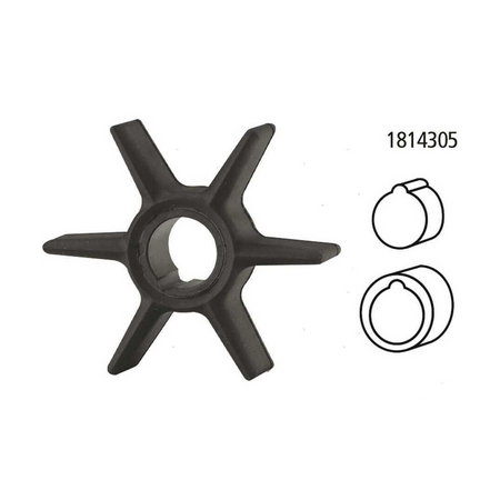 Girante in gomma di ricambio per pompa acqua motori fuoribordo Mercury e gruppi poppieri Alpha/Bravo.