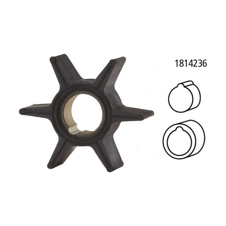Girante in gomma di ricambio per pompa acqua motori fuoribordo Mercury e gruppi poppieri Alpha/Bravo.