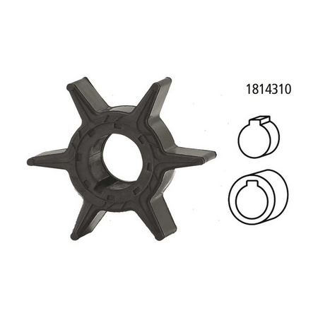 Girante in gomma di ricambio per pompa acqua motori fuoribordo Selva 2 tempi e 4 tempi.