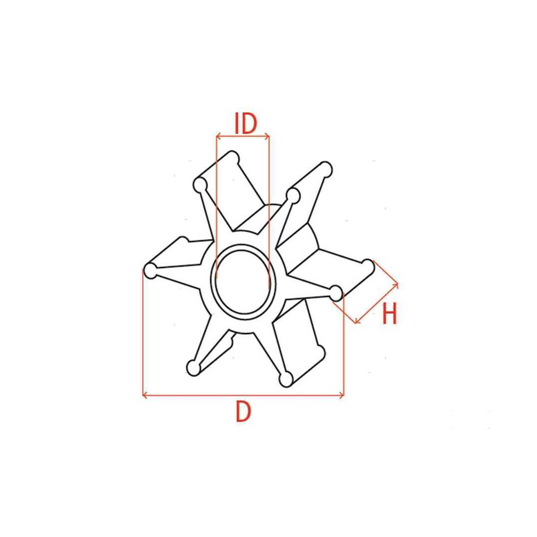 Girante di raffreddamento compatibile per motori fuoribordo Tohatsu 2 tempi e 4 tempi e motori TLDI.