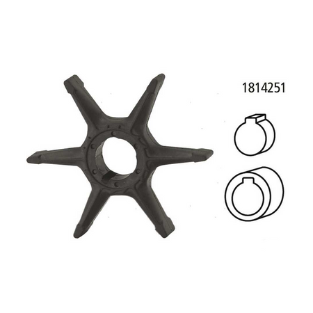 Girante di raffreddamento pompa acqua compatibile per motori fuoribordo Yamaha 2 tempi e 4 tempi.