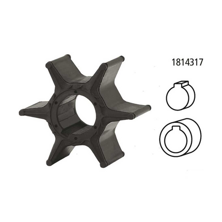 Girante di raffreddamento pompa acqua compatibile per motori fuoribordo Yamaha 2 tempi e 4 tempi.