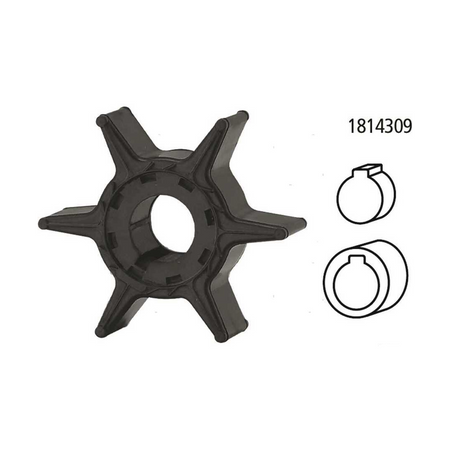 Girante di raffreddamento pompa acqua compatibile per motori fuoribordo Yamaha 2 tempi e 4 tempi.