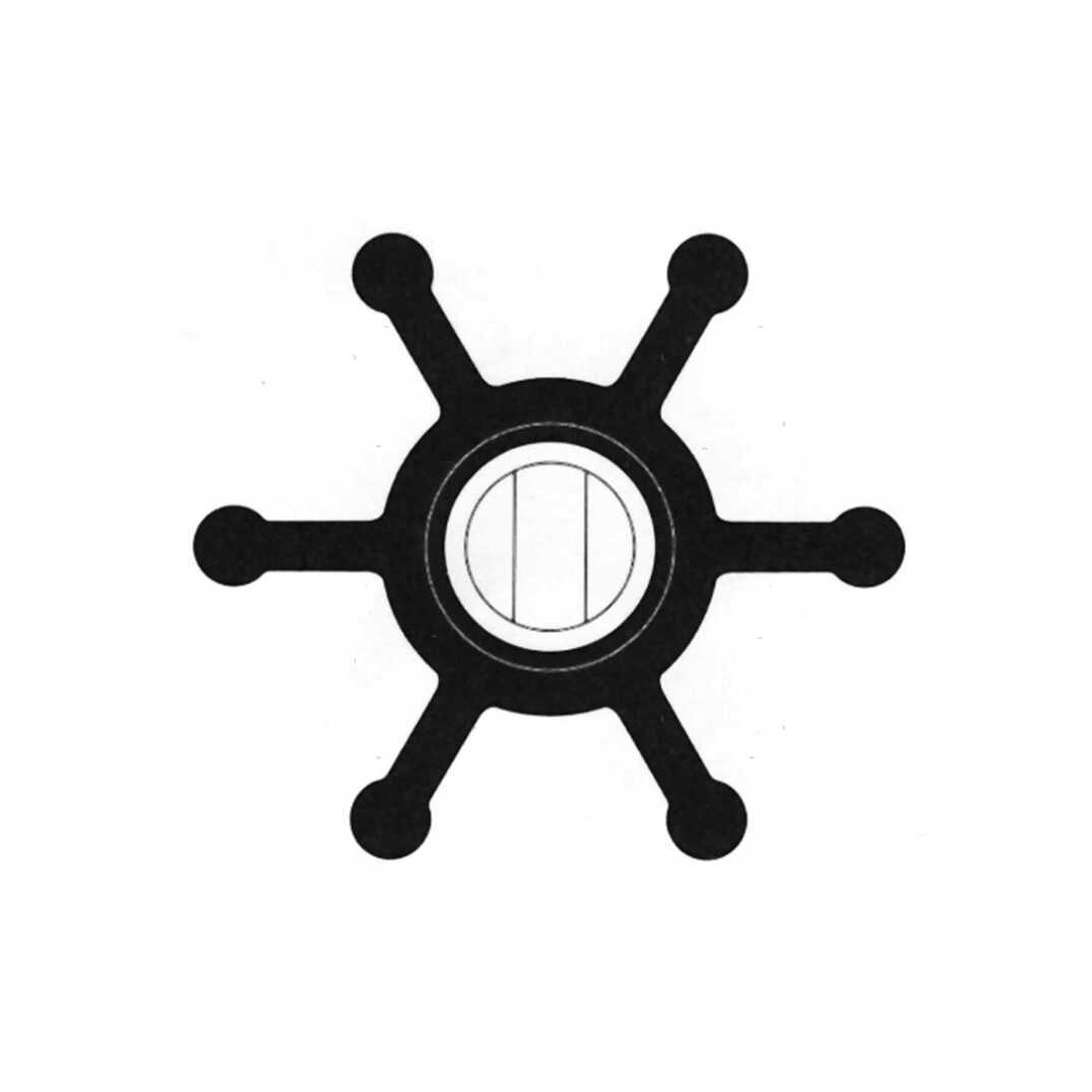 Girante in gomma di ricambio per pompa acqua motori marini diesel Yanmar serie GM, JH e LH.