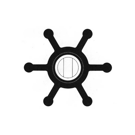 Girante in gomma di ricambio per pompa acqua motori marini diesel Yanmar serie GM, JH e LH.