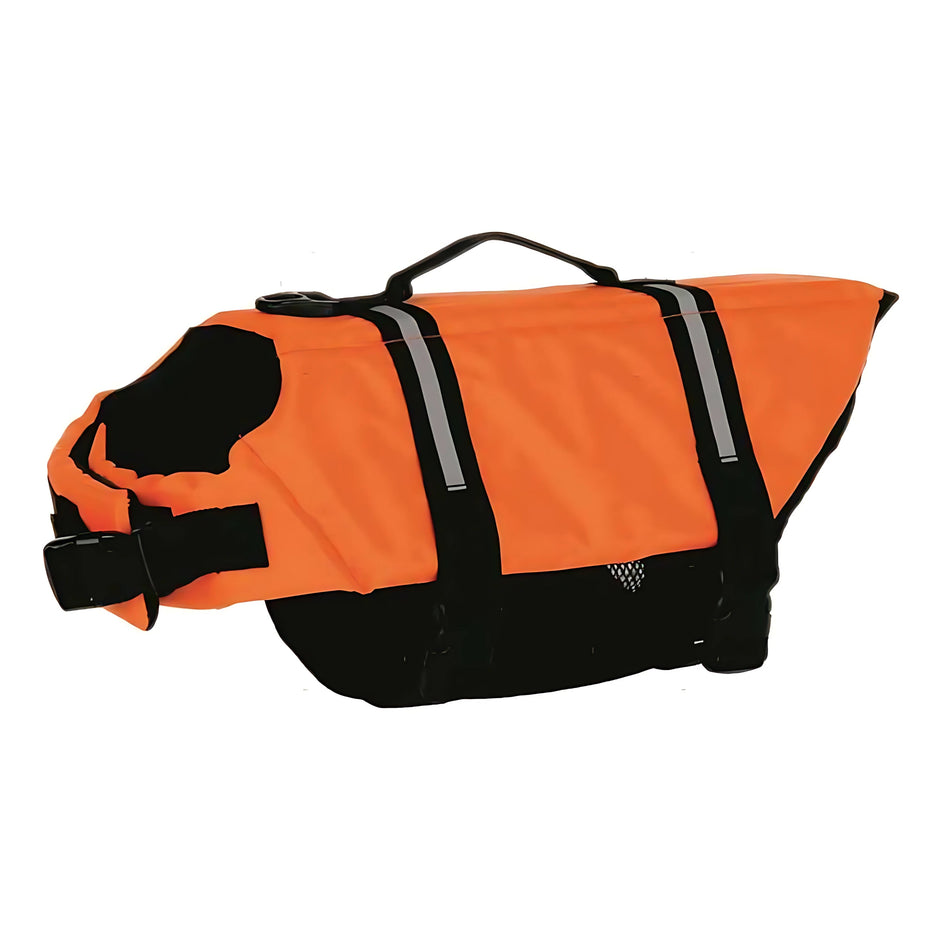 Giubbotto di salvataggio per cani taglia L 25-40 kg con maniglia dorsale per barca.