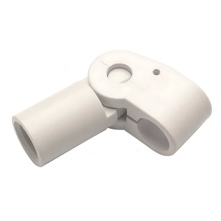 Giunto a T in plastica nera per strutture di capottine e tendalini nautici, compatibile con tubi da 20 mm di diametro.