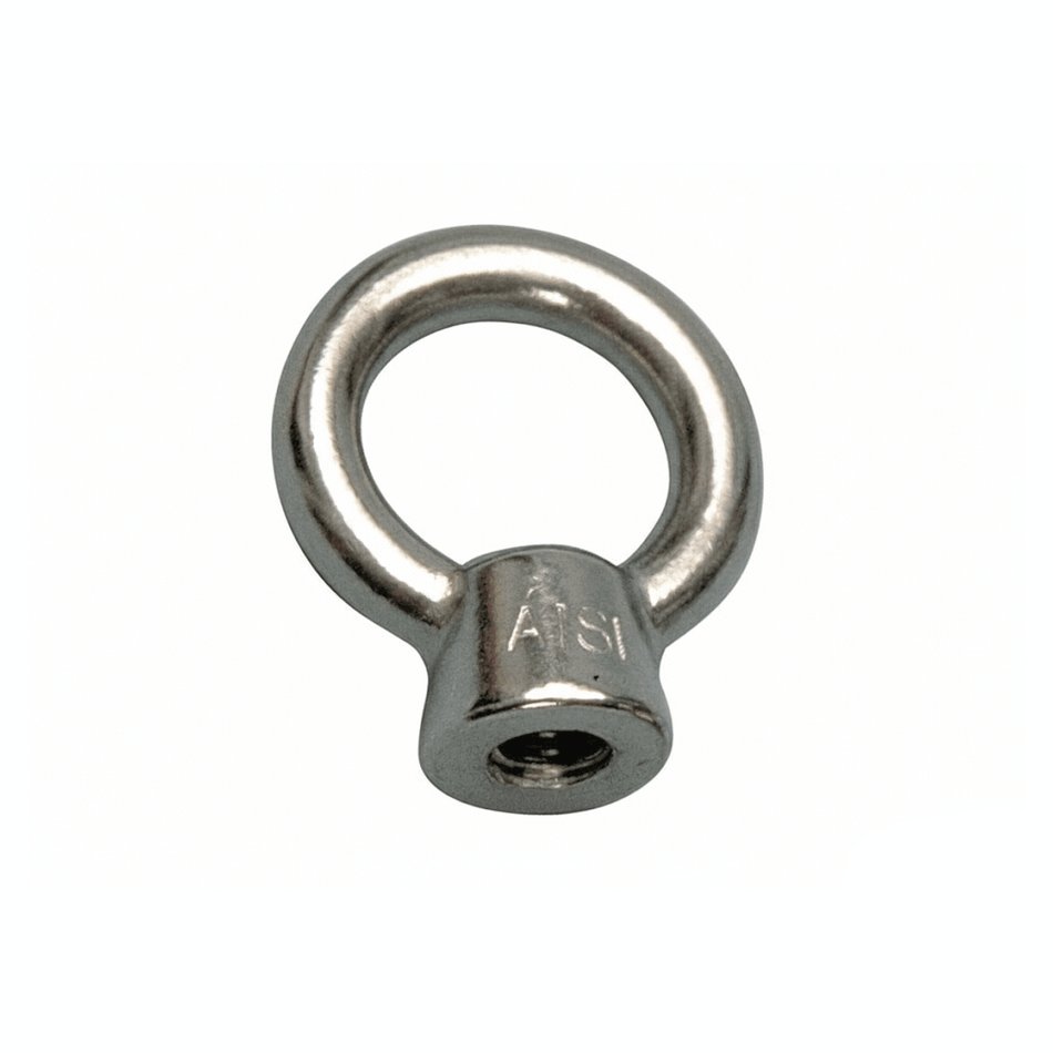 Golfare femmina DIN inox 316 Ø 12 mm con anello circolare e base esagonale cromata lucida | Onautica