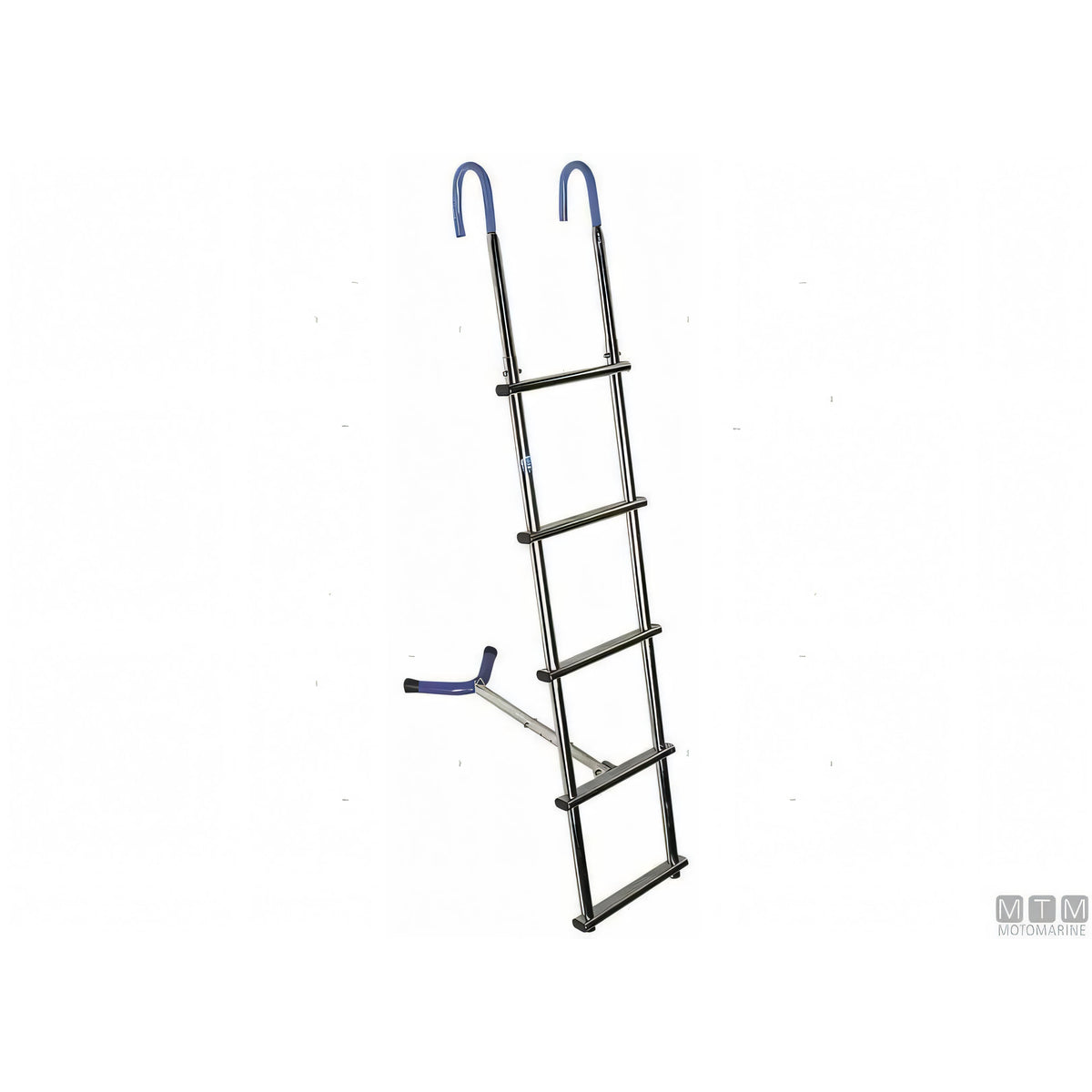 Scaletta di prua Motomarine in acciaio inox AISI 316 con curve aggancia-pulpito blu e distanziatore