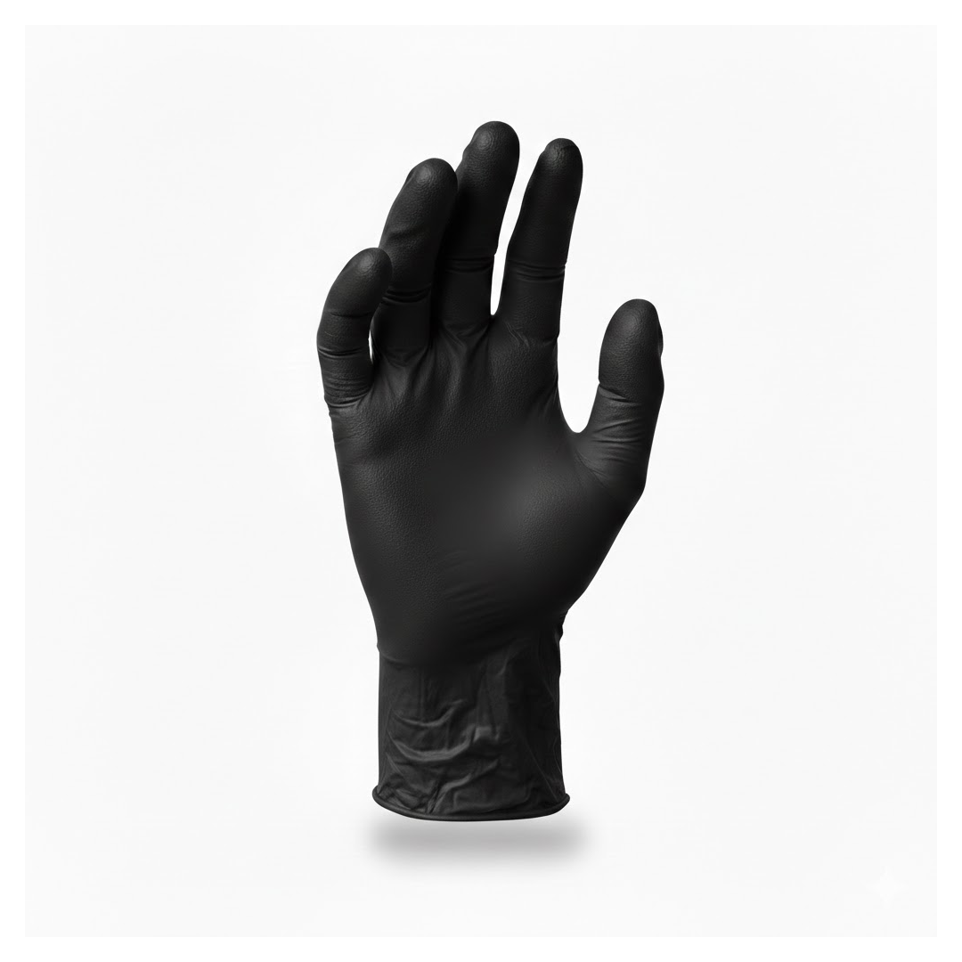 Guanti monouso in nitrile nero lunghi 30cm Reflexx N79 Plus resistenti per meccanica.