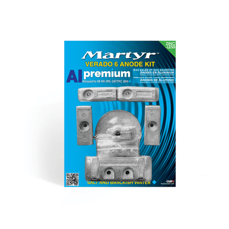 Kit completo anodi sacrificali in alluminio per motore fuoribordo Mercury Verado 6 cilindri.