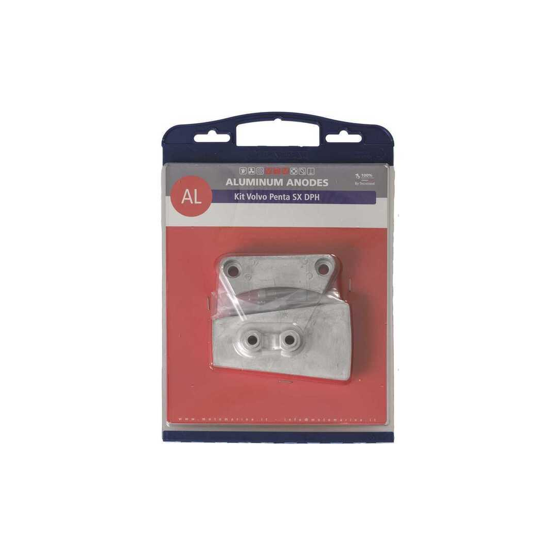 Kit completo anodi sacrificali in alluminio per piede poppiero Volvo Penta DPH e DPR.