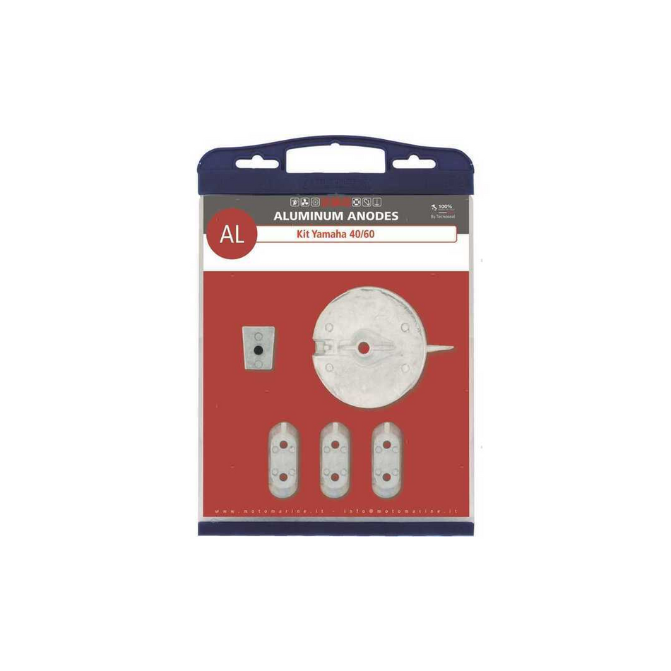 Kit completo anodi sacrificali in alluminio per motori fuoribordo Yamaha 4 tempi 40 e 60 cavalli.
